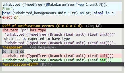 Diffs of unification errors