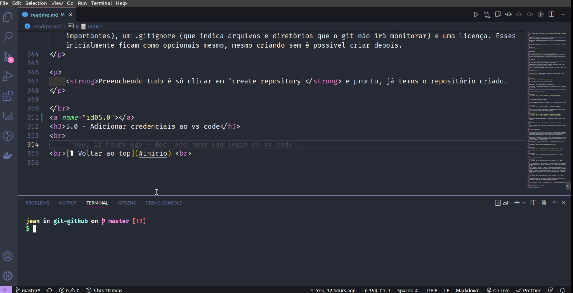 procedimento de criar um gitHub