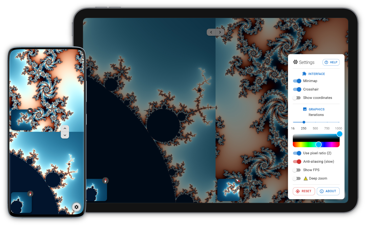 Mandelbrot Maps on a phone and tablet