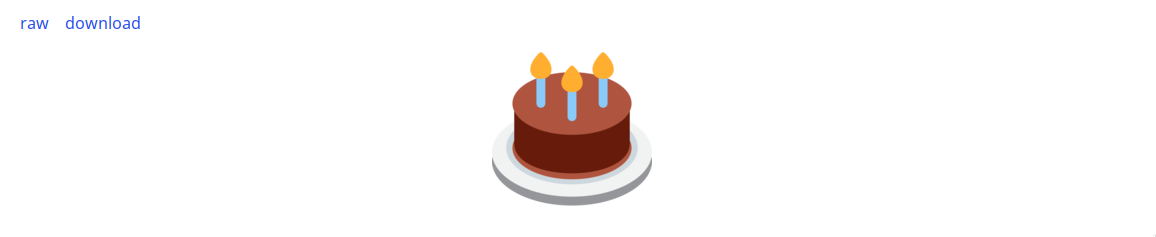 Media file plugin showing emoji of a cake