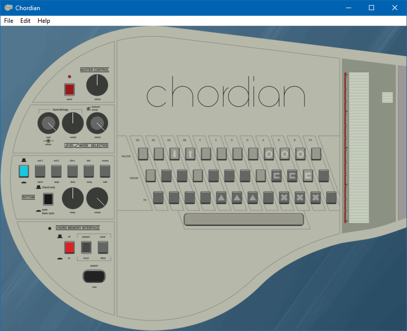 Screenshot of Chordian running on Windows 10