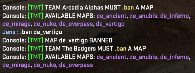 Ban a map (screenshot)