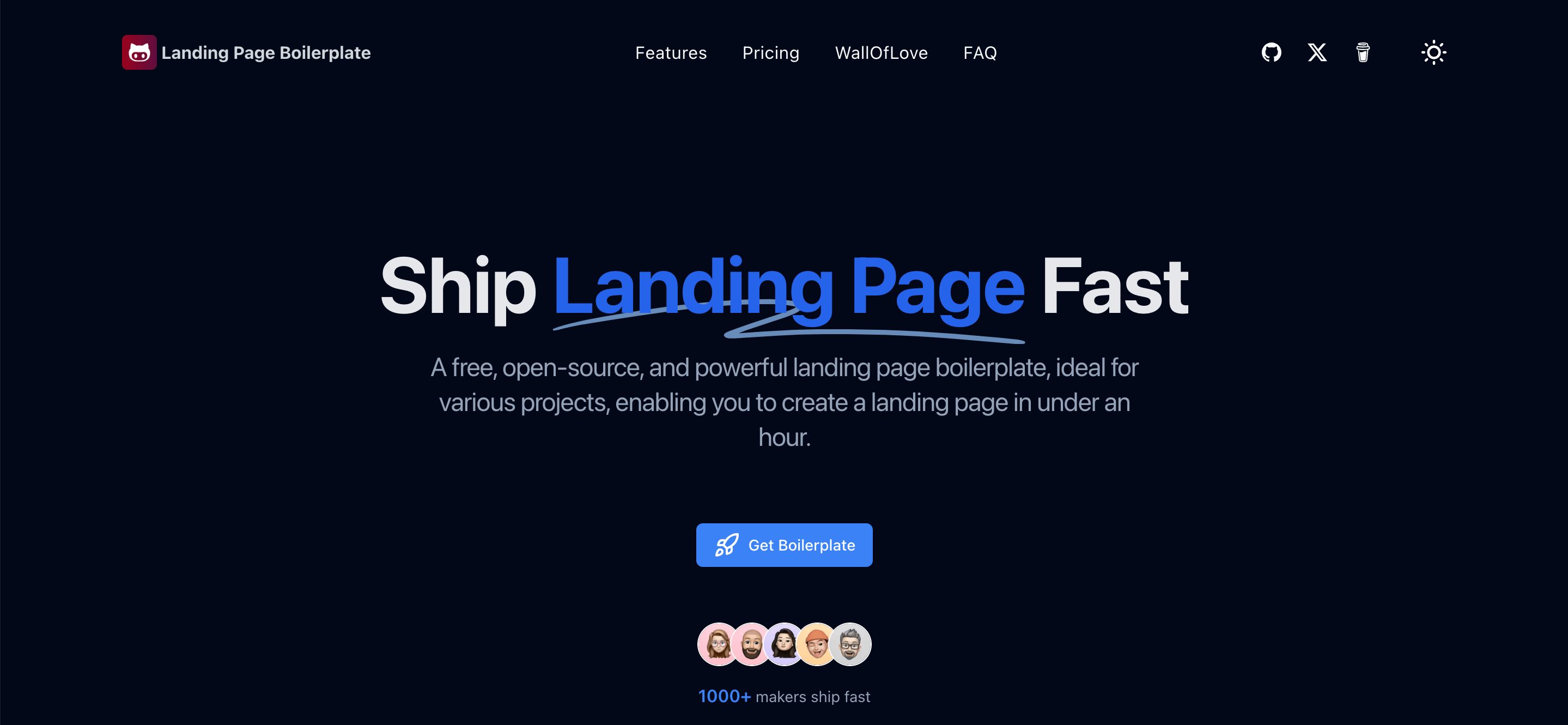 Landing page boilerplate