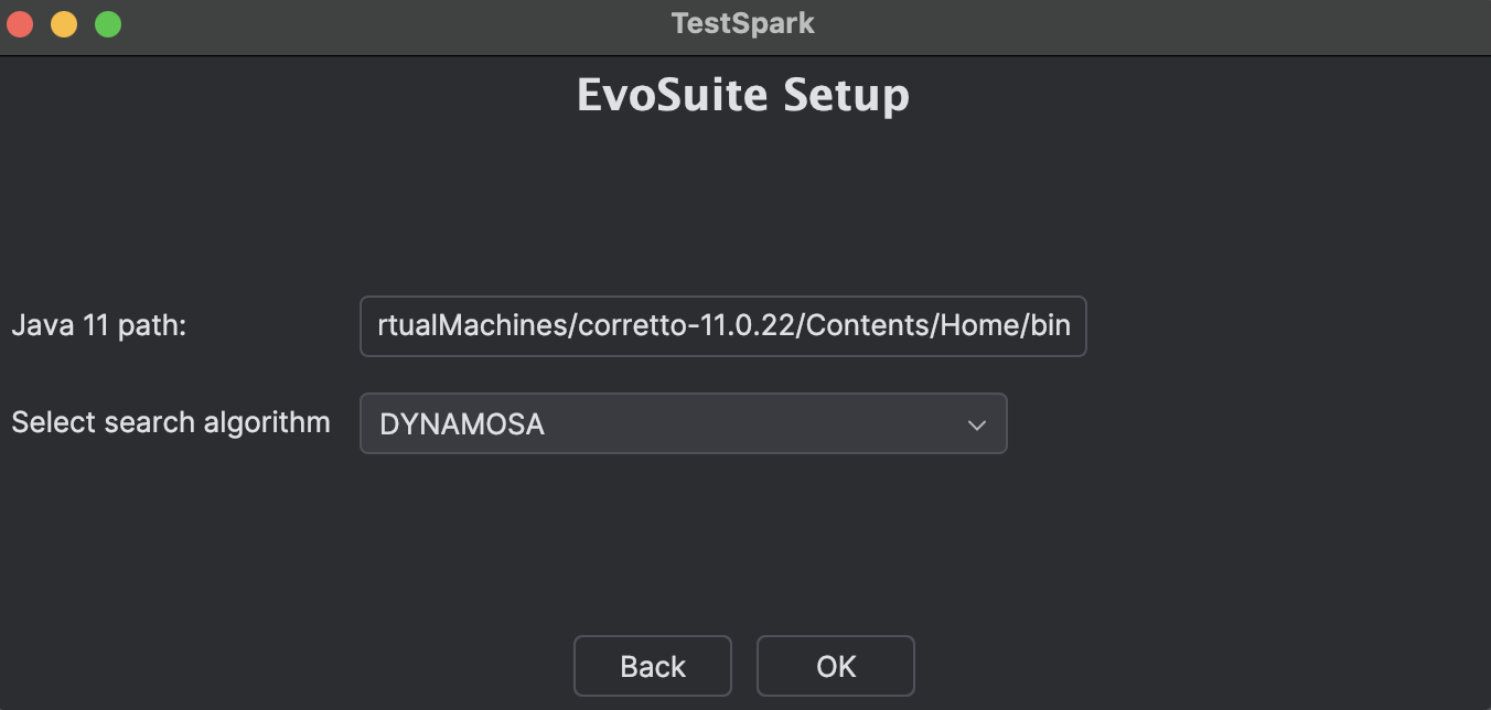 EvoSuite page dark