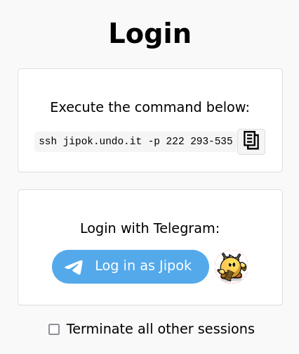 Login screenshot