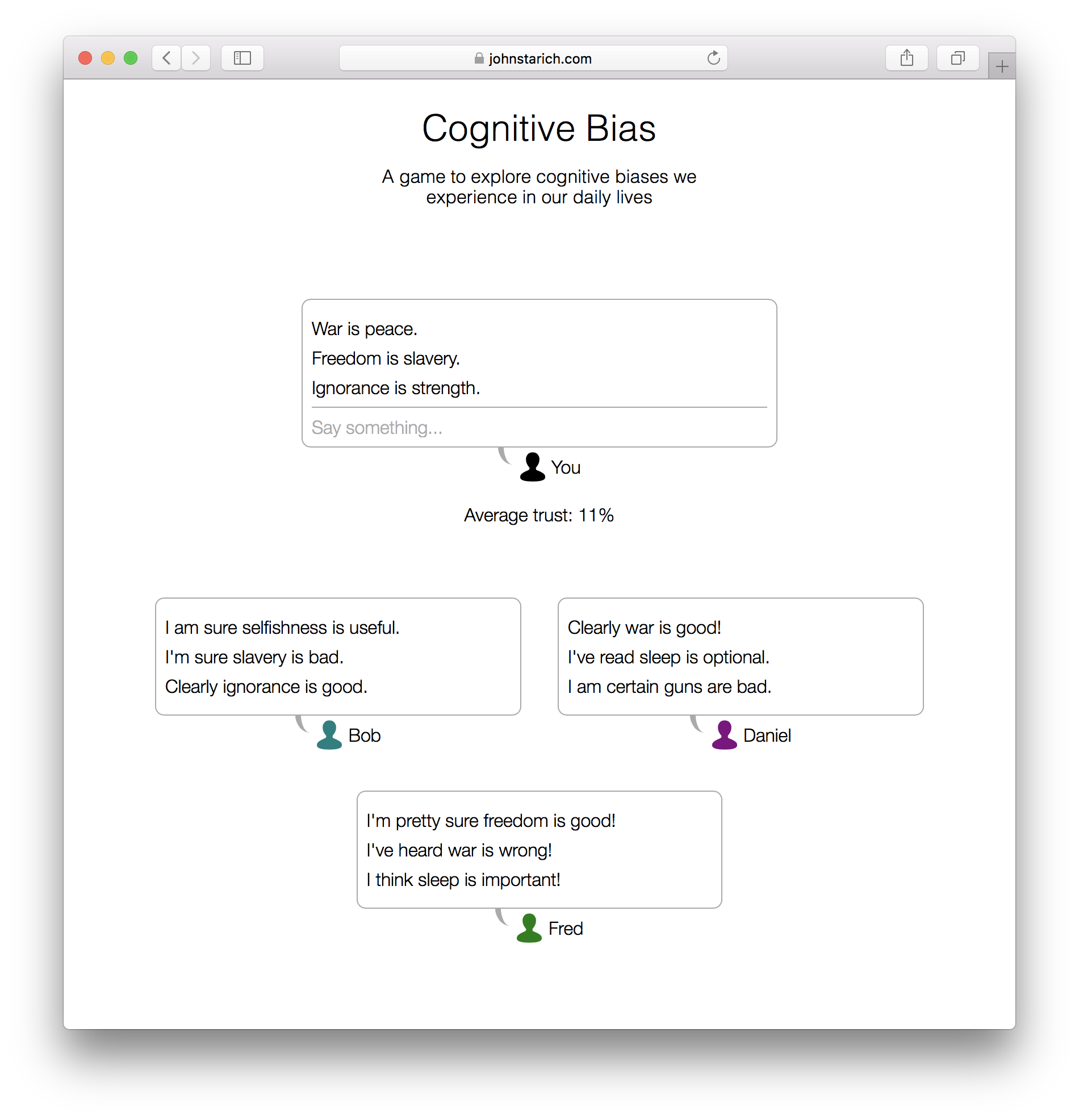 Cognitive Bias gameplay screenshot