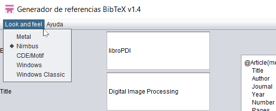 Generador de referencias BibTeX en Java