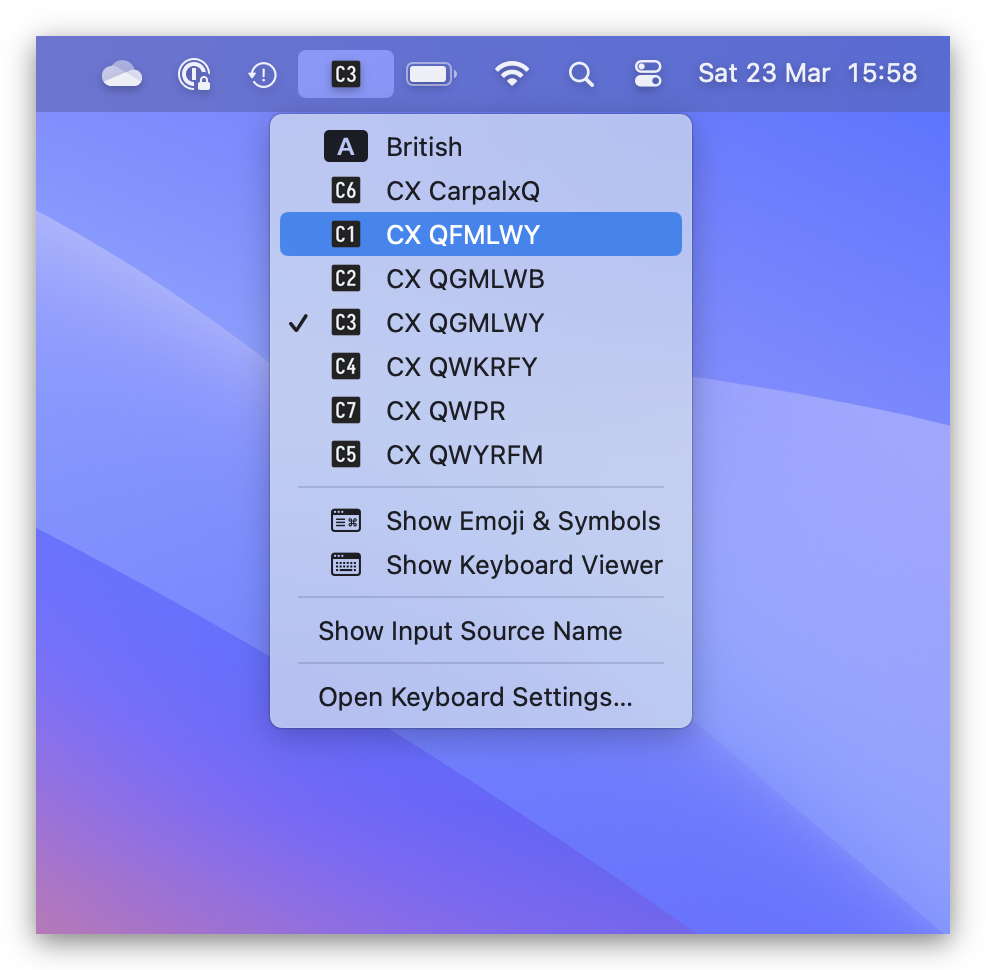 Input source menu