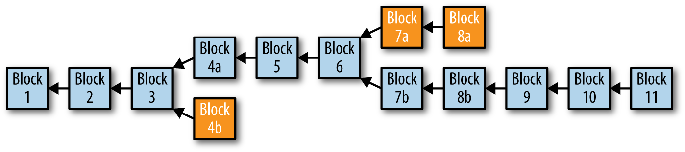 A blockchain with forks