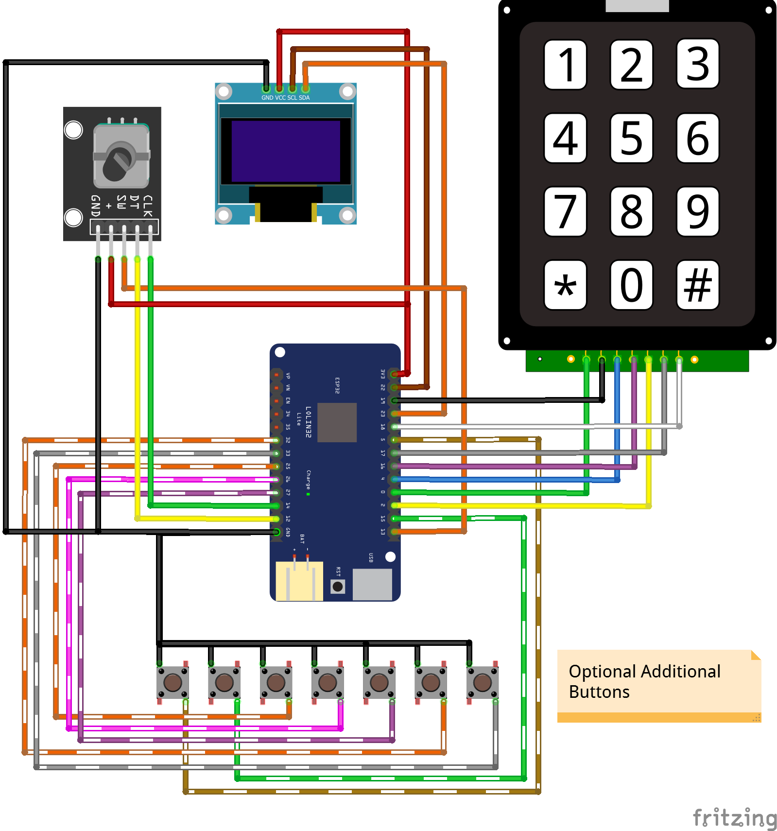 Assembly diagram - Optional Additional Buttons