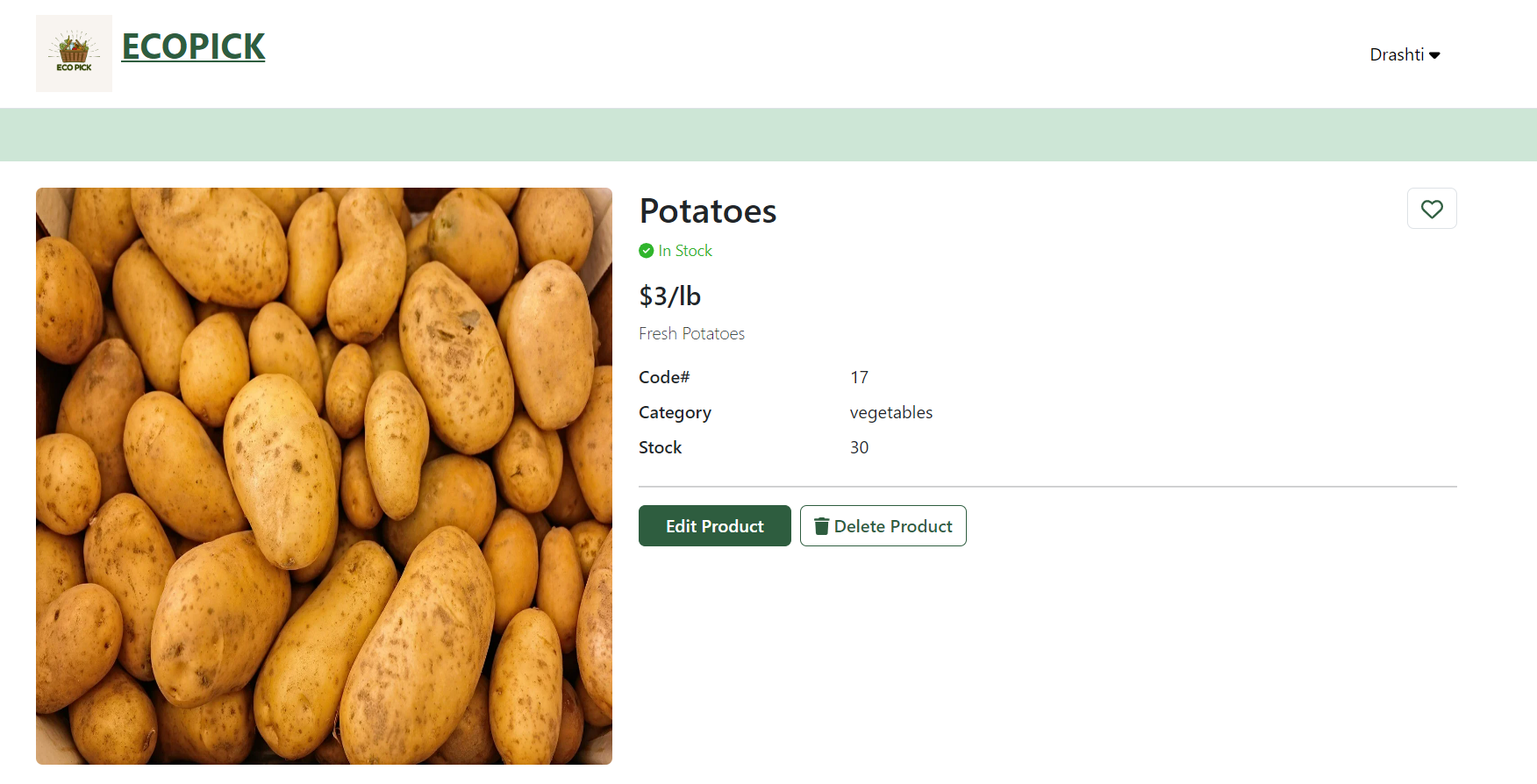 Farmer Product page