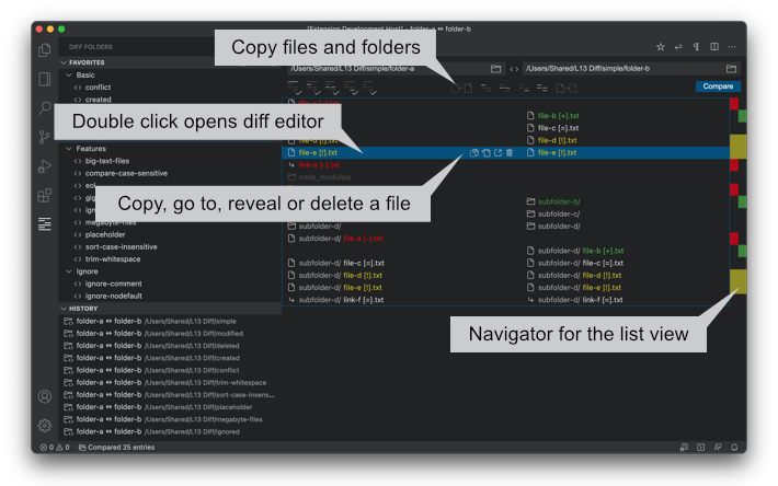 Diff Folders Selection