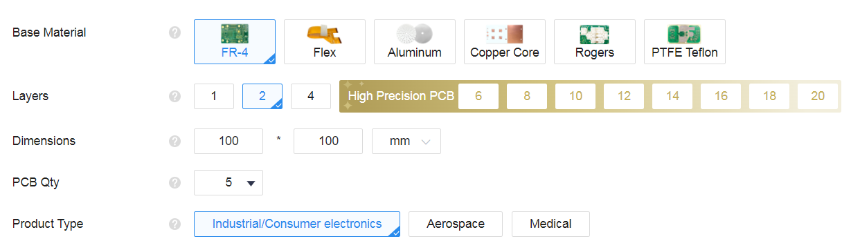 Base options for JLCPCB