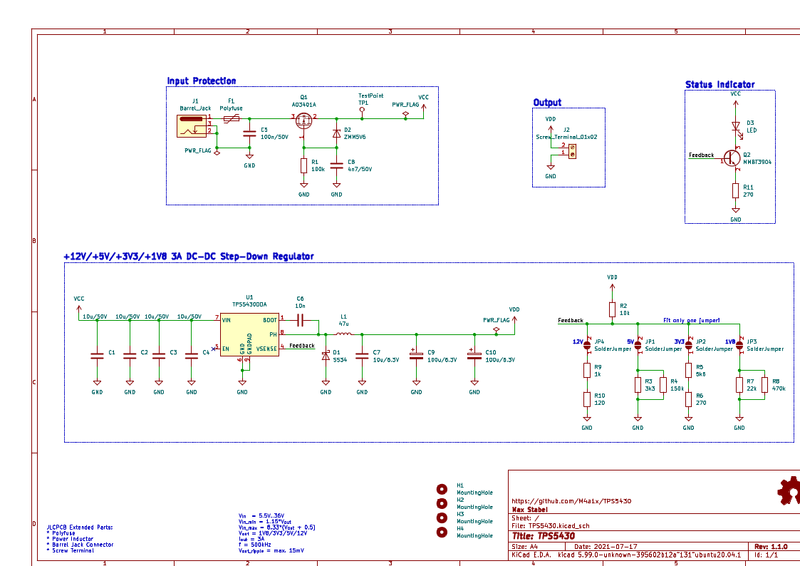 Full schematic of the TPS5430 board