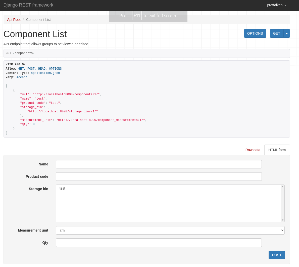 The API Component Page