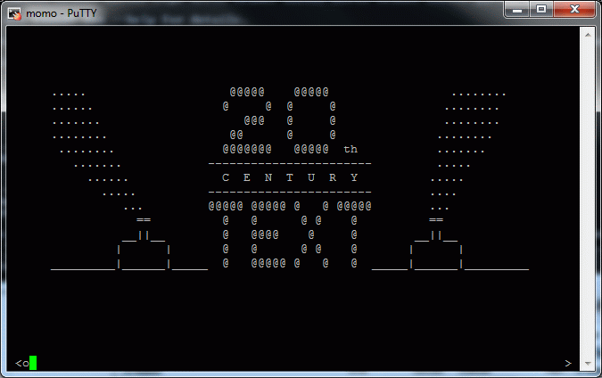 Sample screenshot using famous Putty as Telnet client