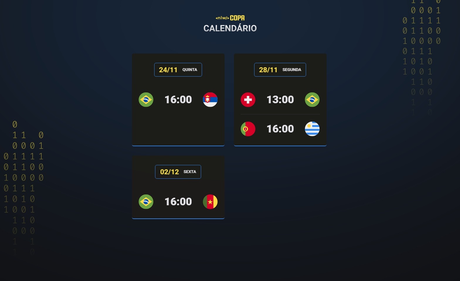 calendario da copa