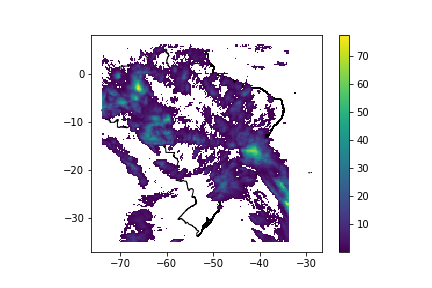 PERSIANN data for Brazil from 28st December of 2021.