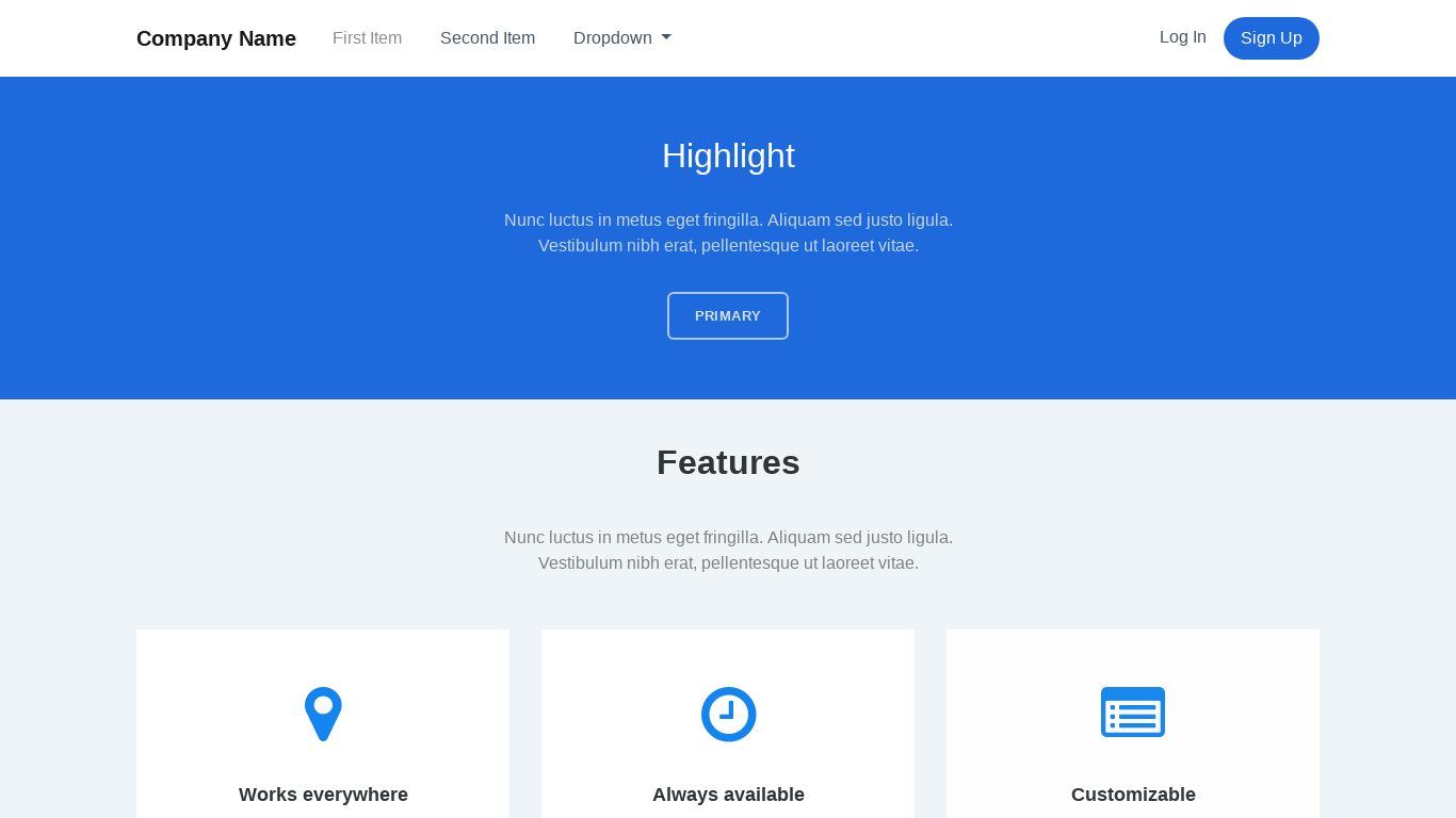 Simple Bootstrap Onepage Website