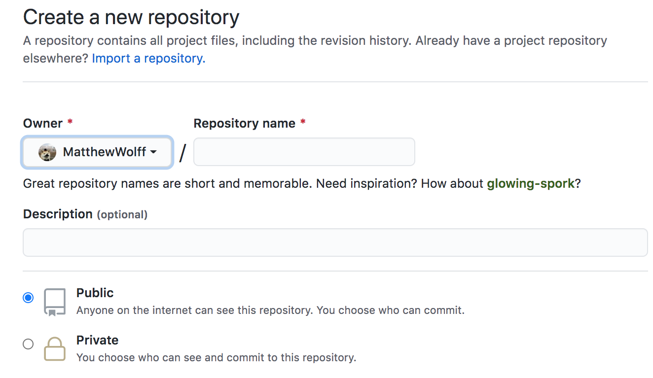 Creating a GitHub repo from GitHub Website