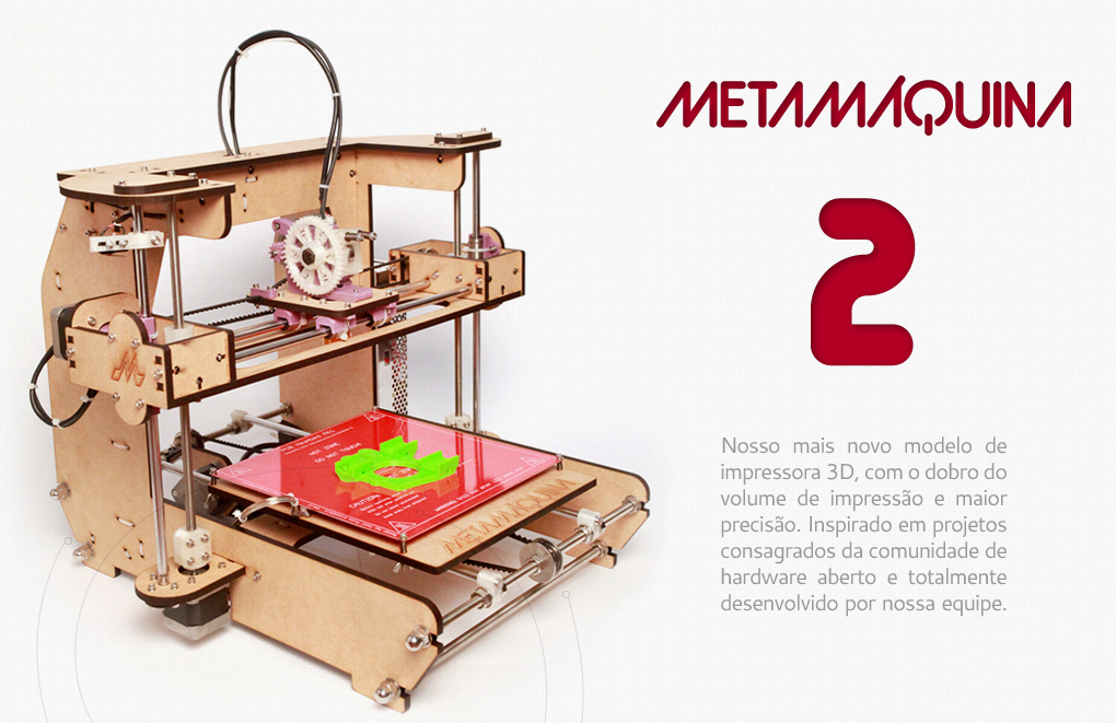 A photo of the Metamaquina 2 desktop 3d printer