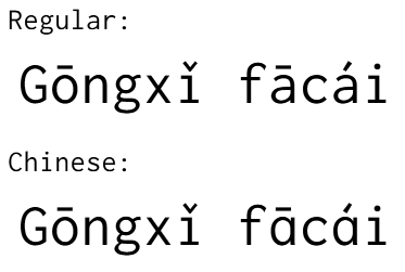 Differences between regular and Chinese variants