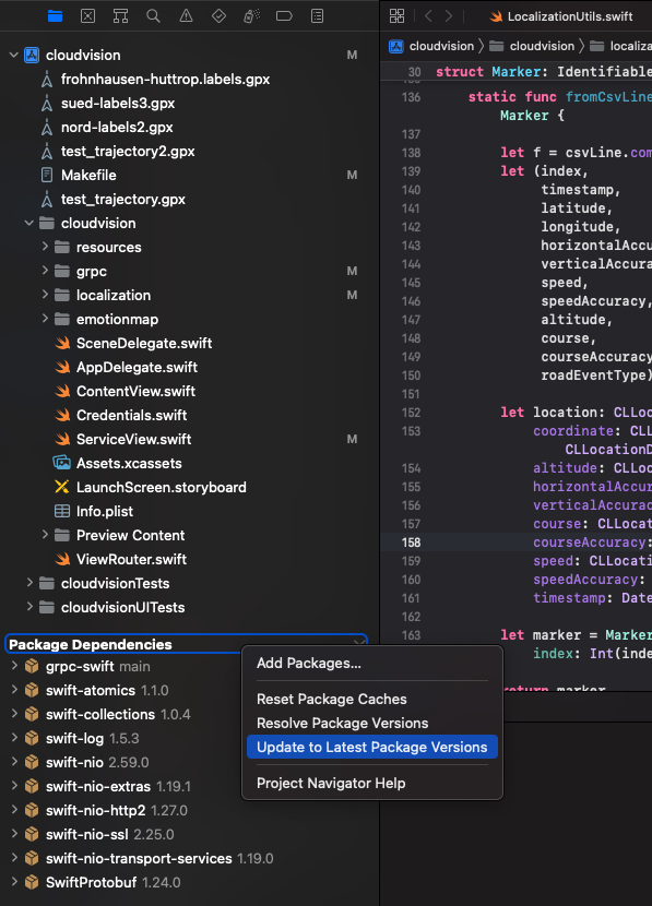 package dependencies