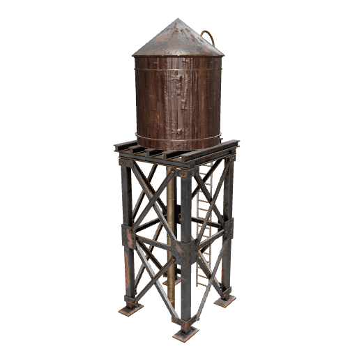 low_poly_western_watertower