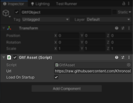 GltfAsset component