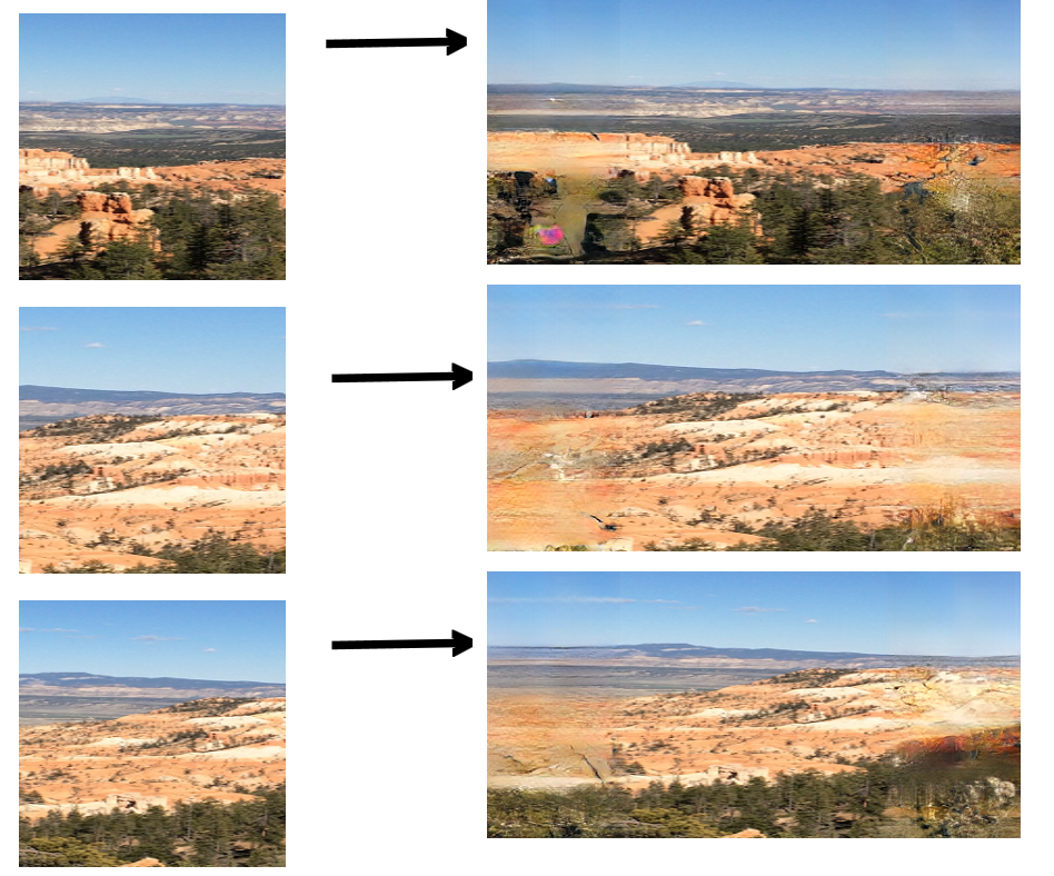 Machine learning outfilling of image of bryce