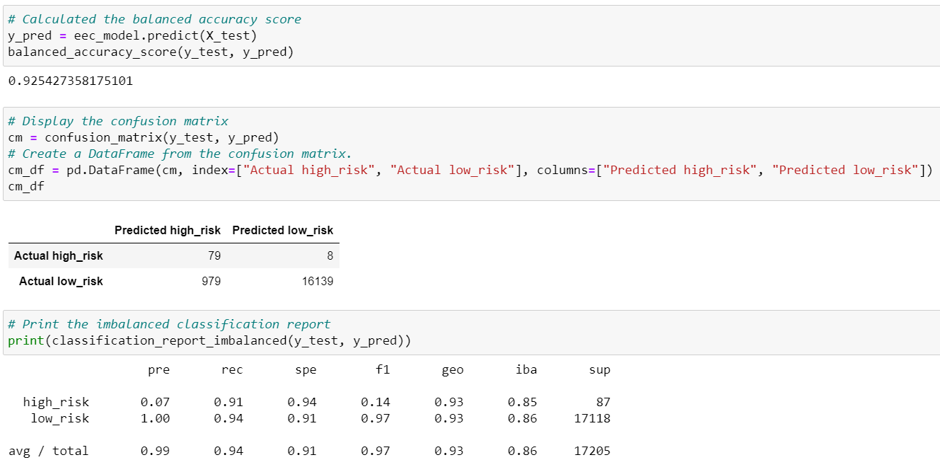 EasyEnsembleClassifier