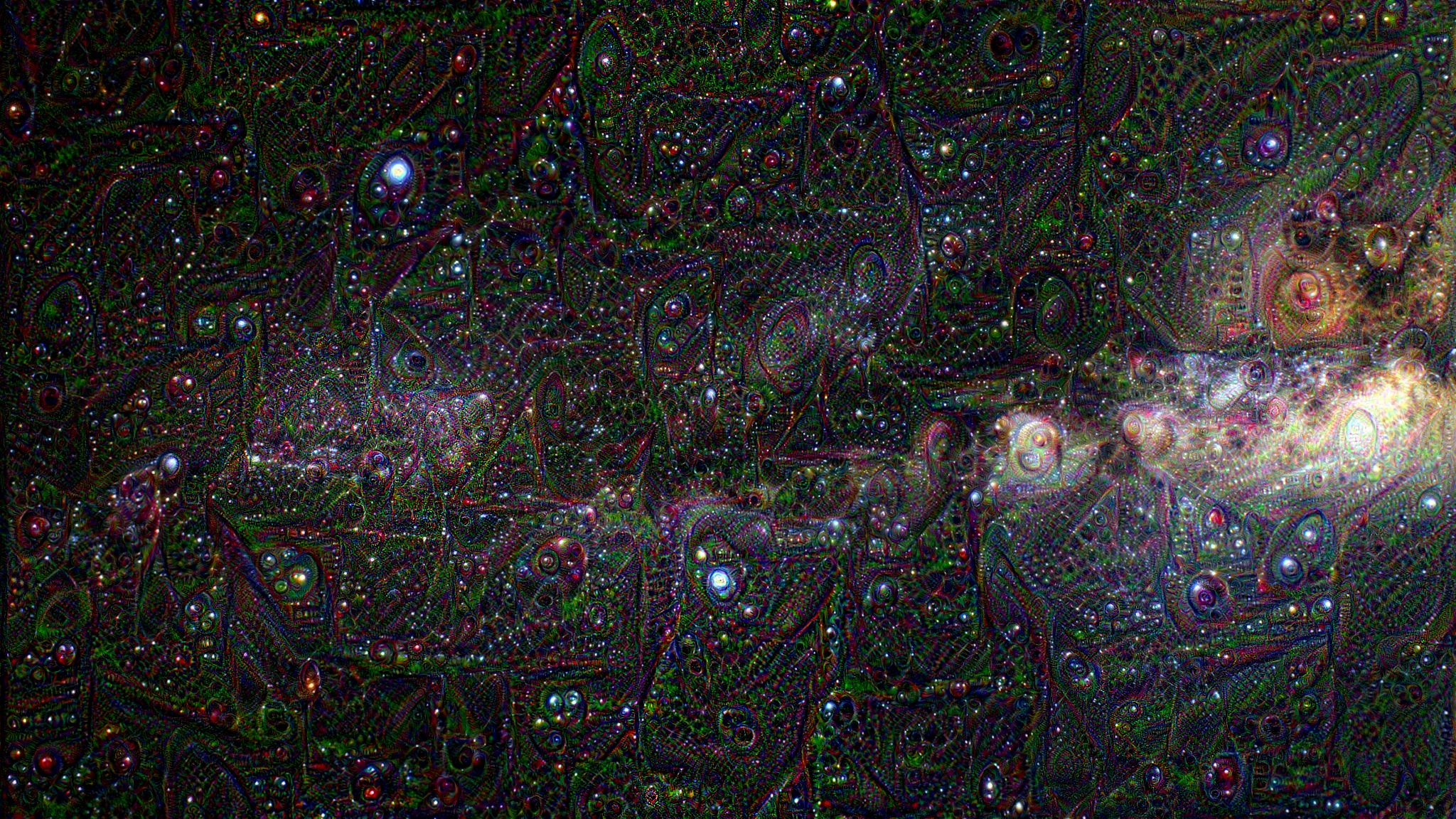 An image of space with deep-dreamed radios