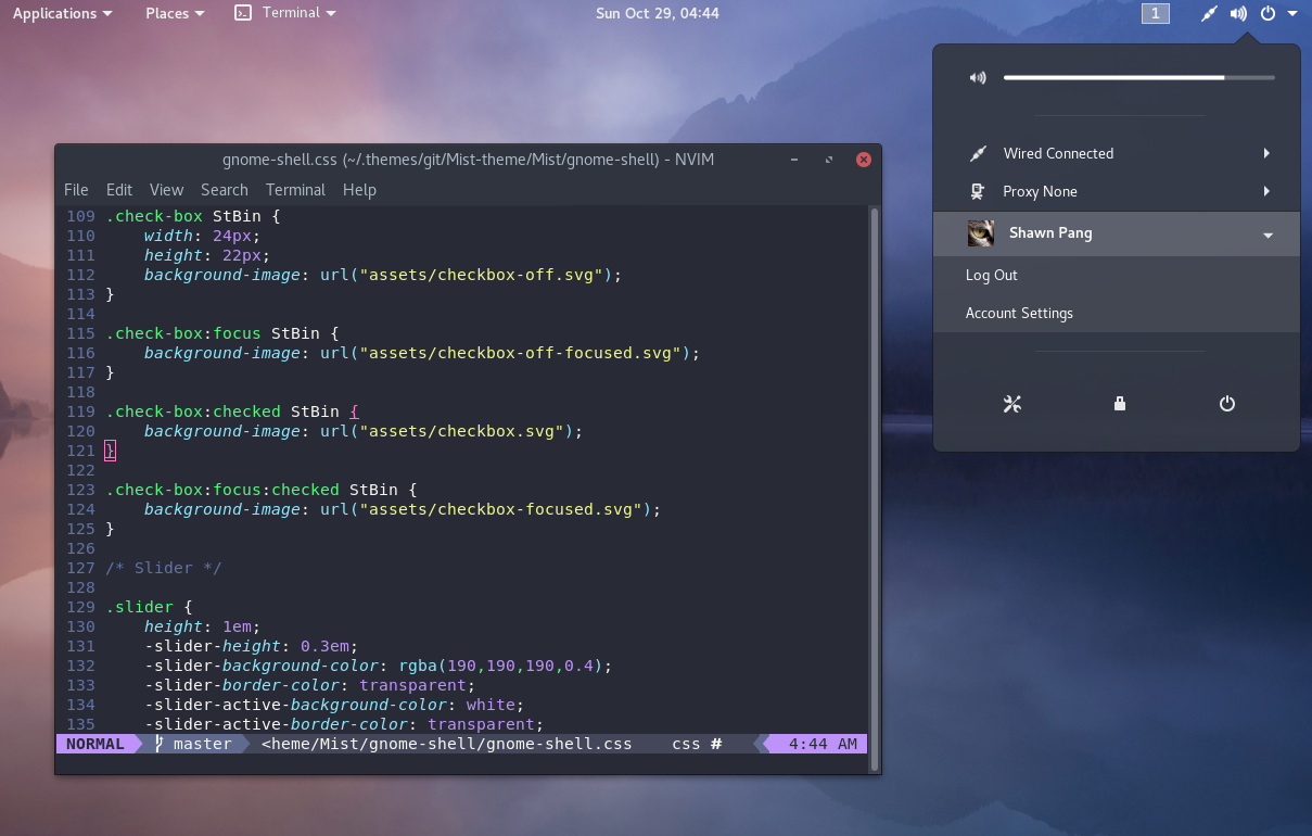 Theme with Terminal