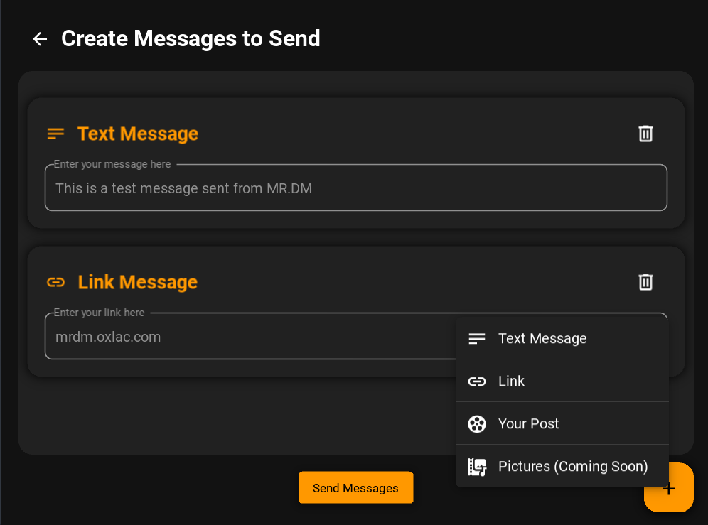 Send Message Screen