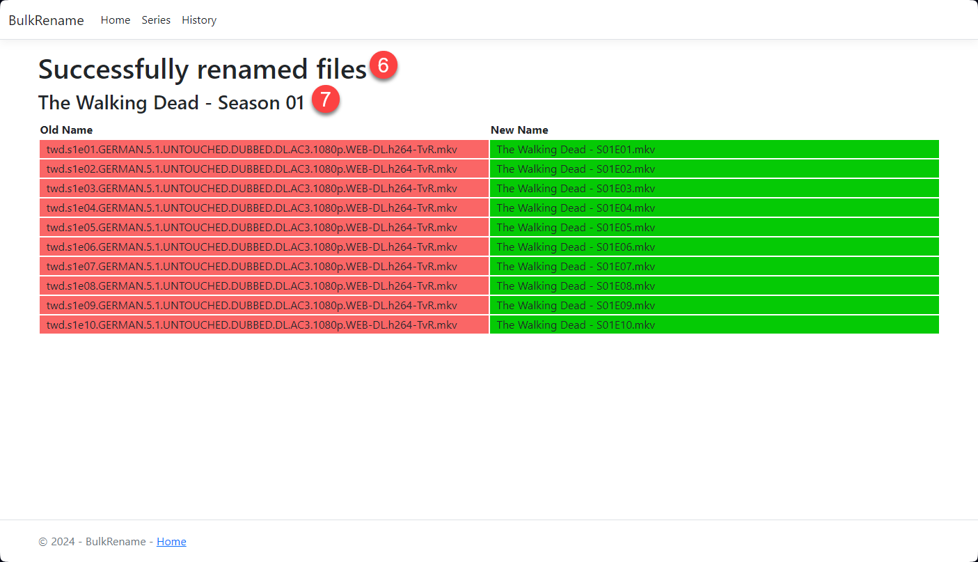 Renamed series overview