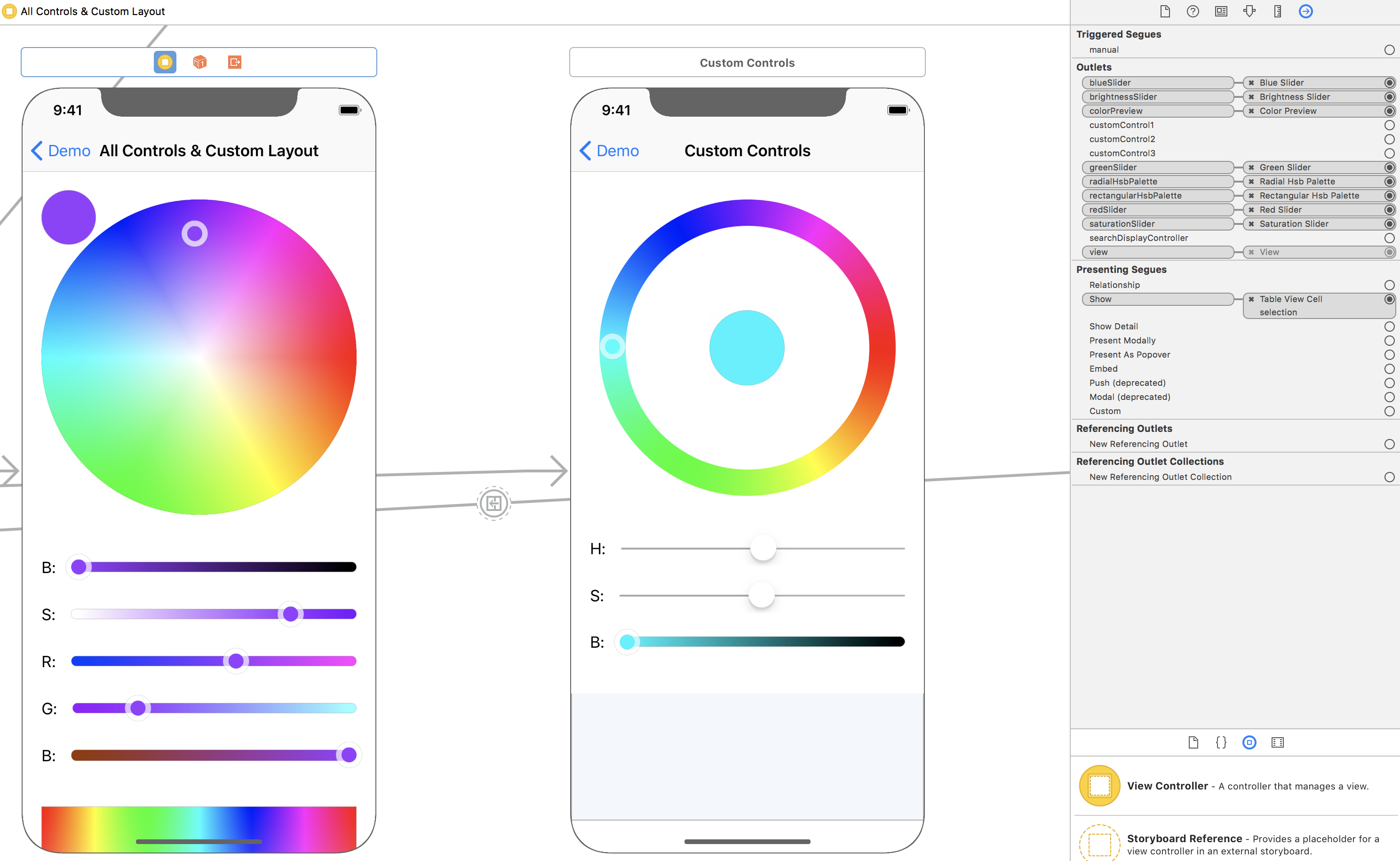 Working with Color Picker in XCode Storyboard