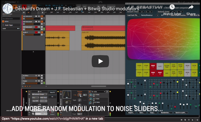 Deckard's Dream + J.F. Sebastian + Bitwig Studio modulators