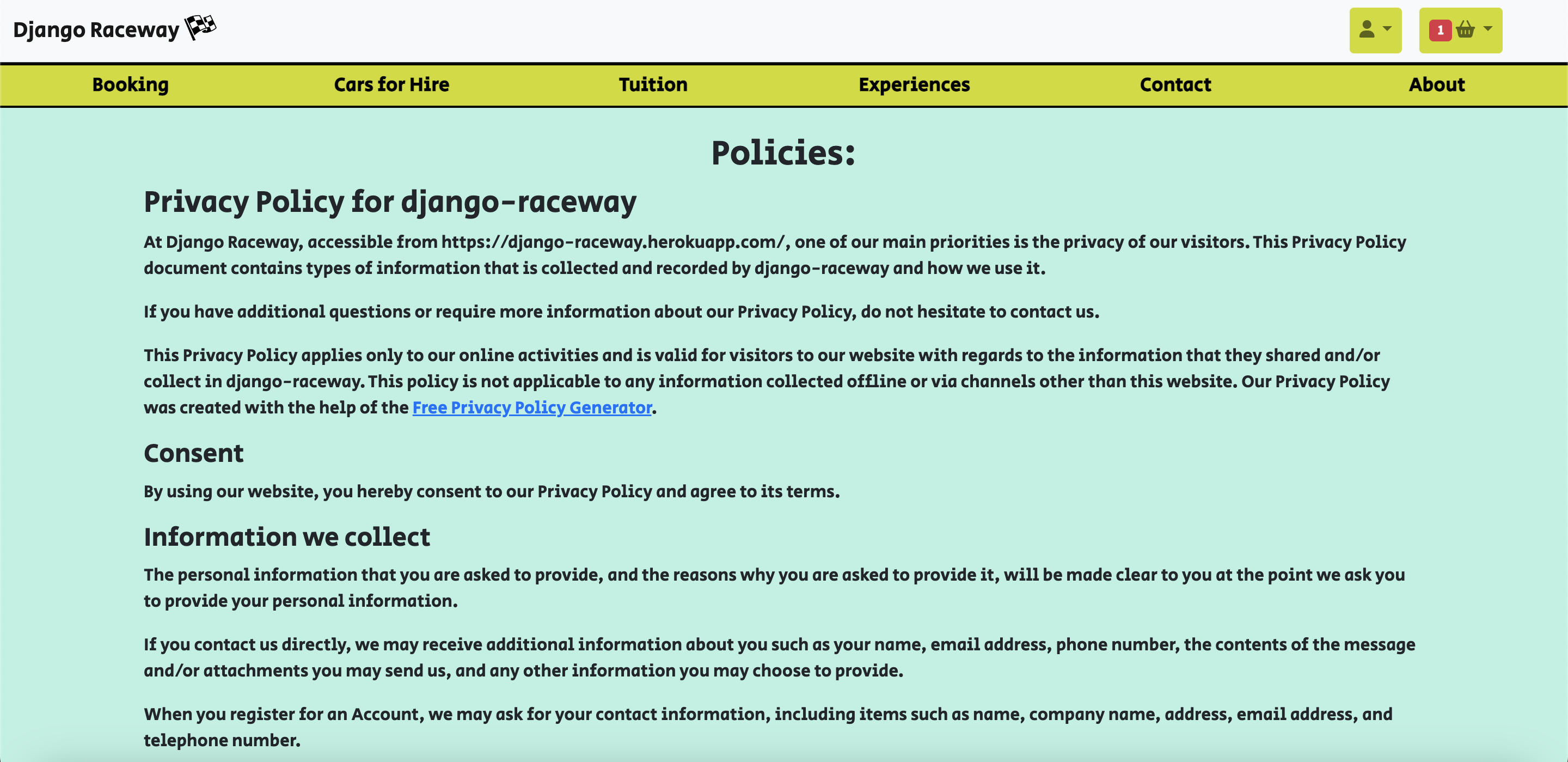 Policies Page
