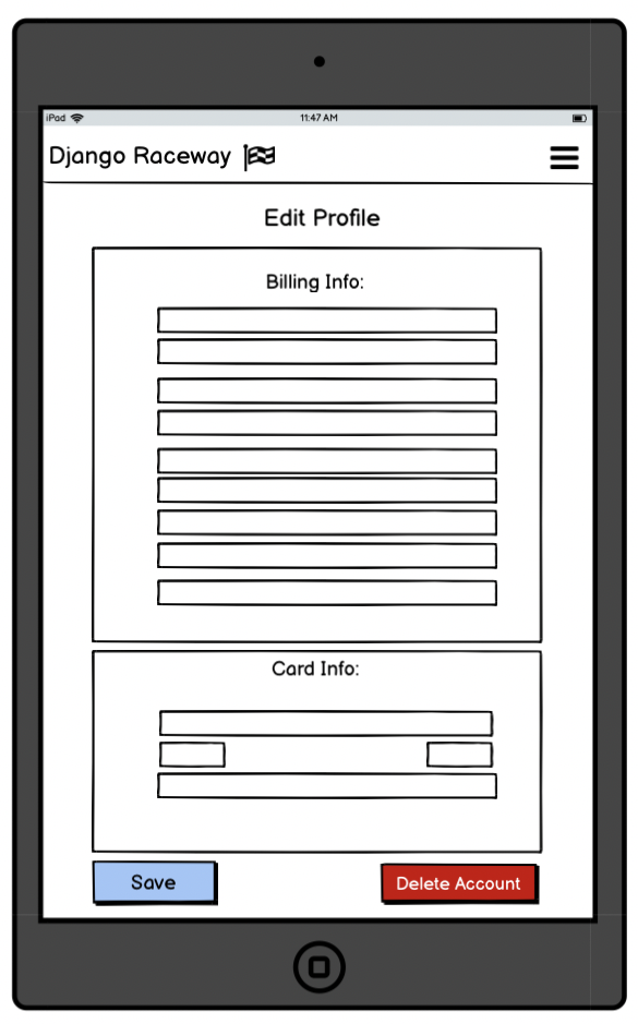 Edit Profile Tablet