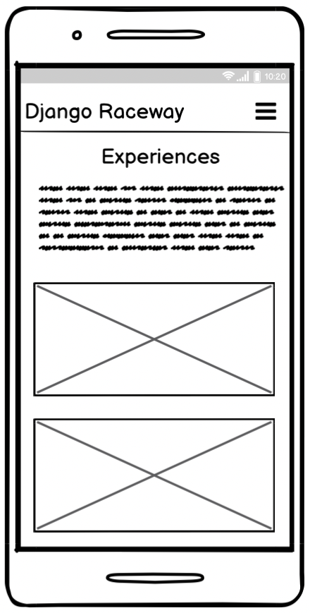 Experiences Page Mobile