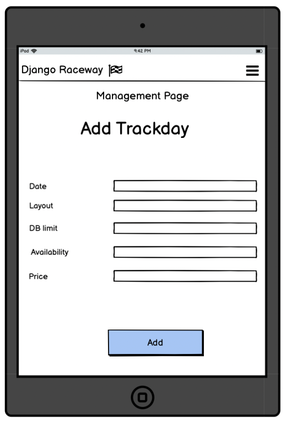 Management Page Tablet