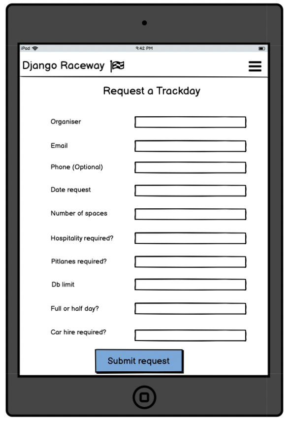 Request Trackday Tablet