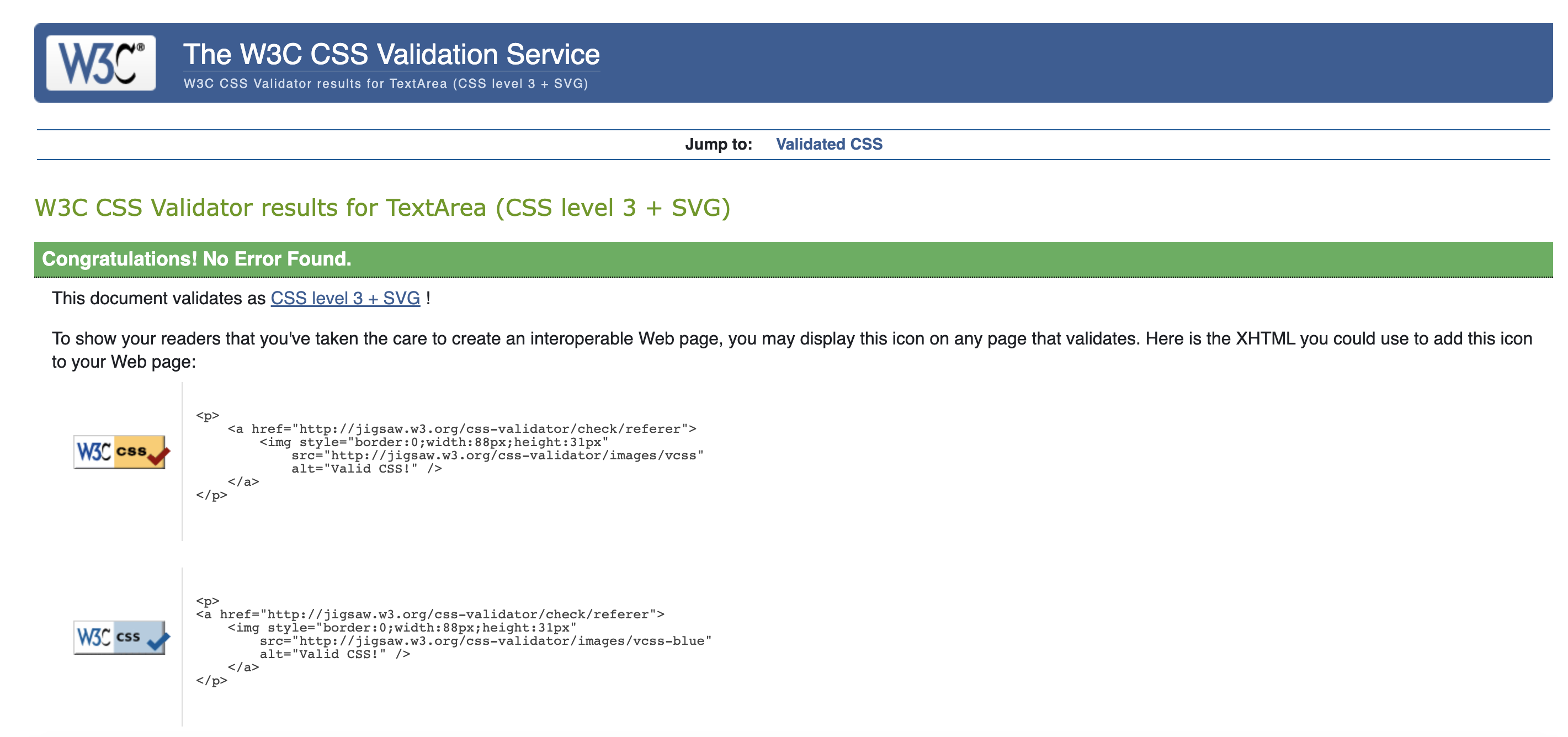 About CSS Validation