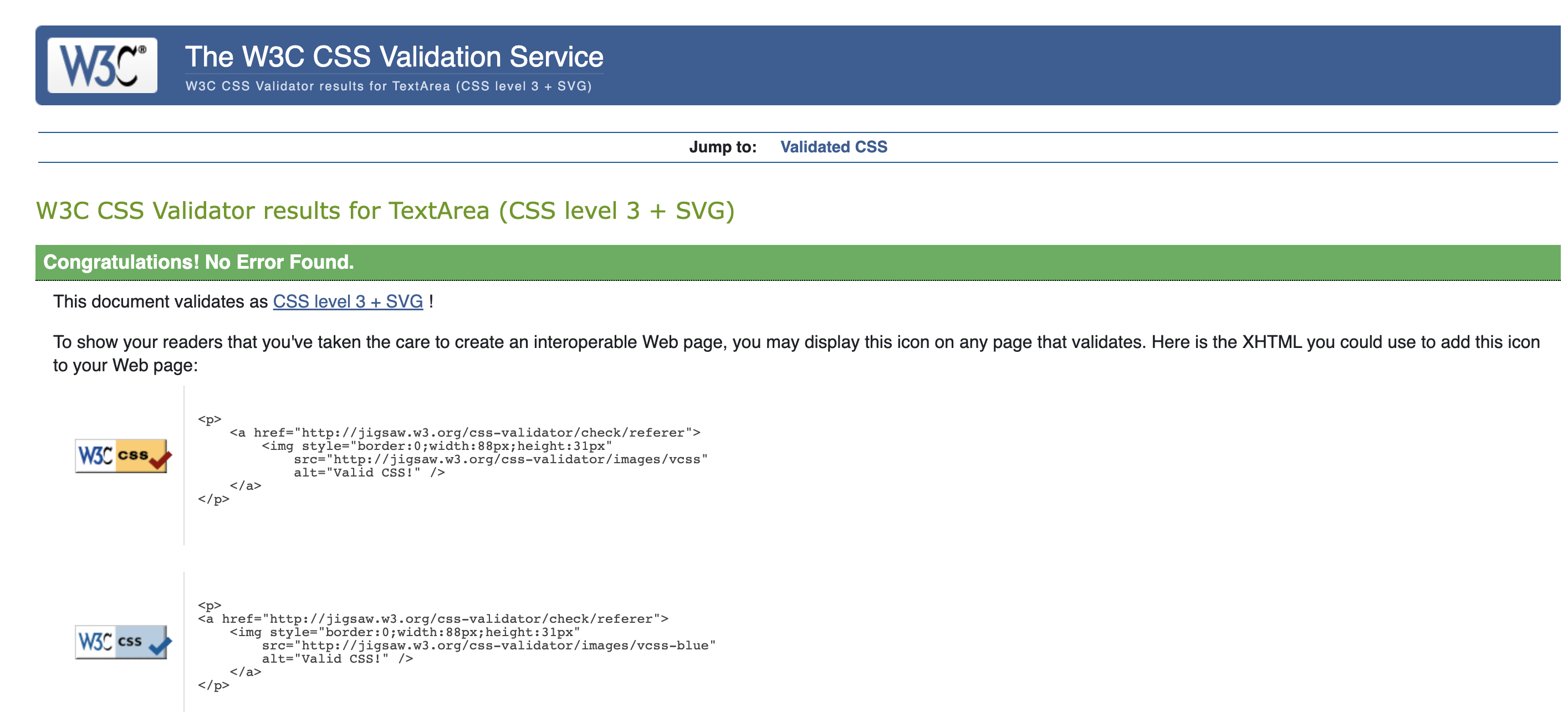 Booking Detail CSS Validation