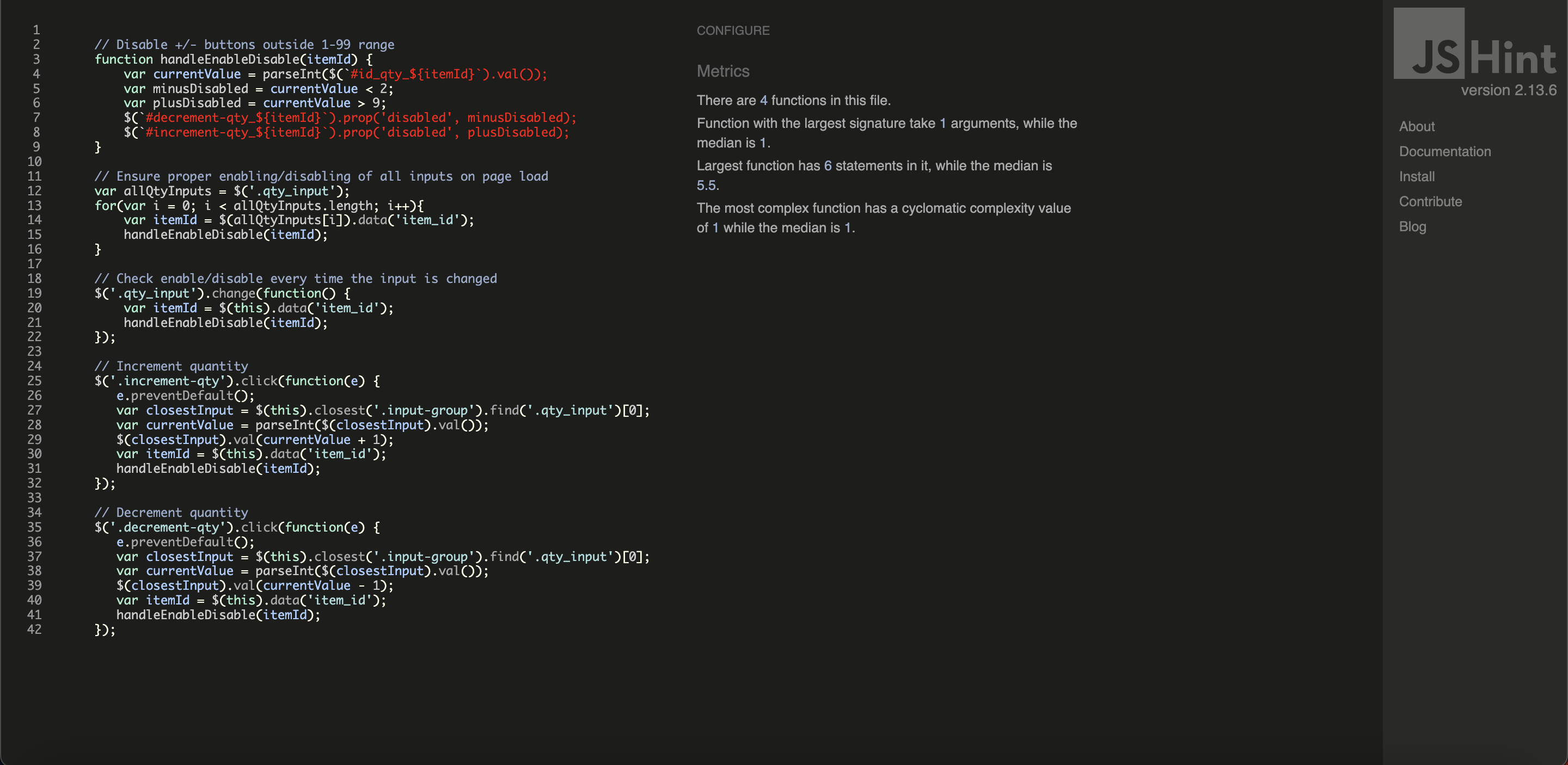 Increment and Decrement JS