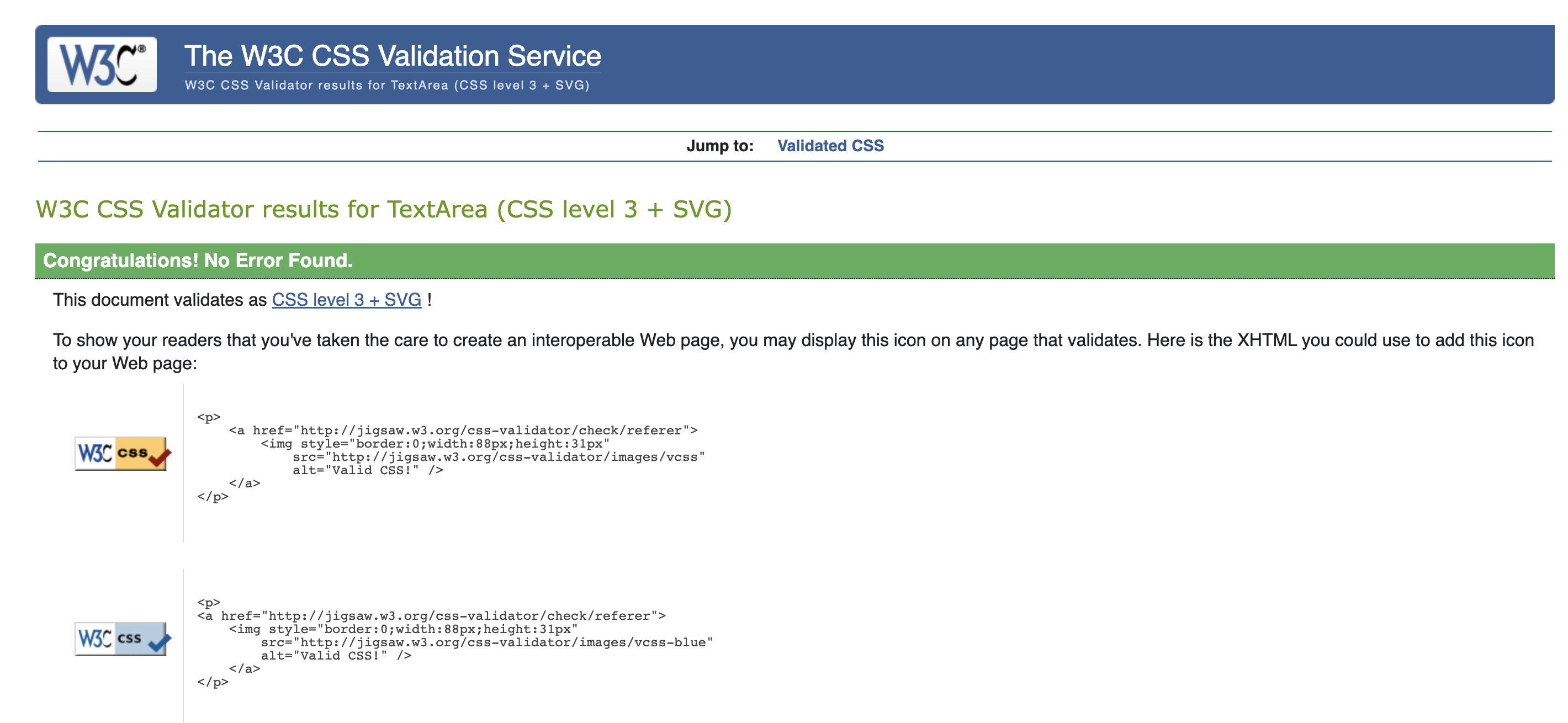 Management CSS Validation