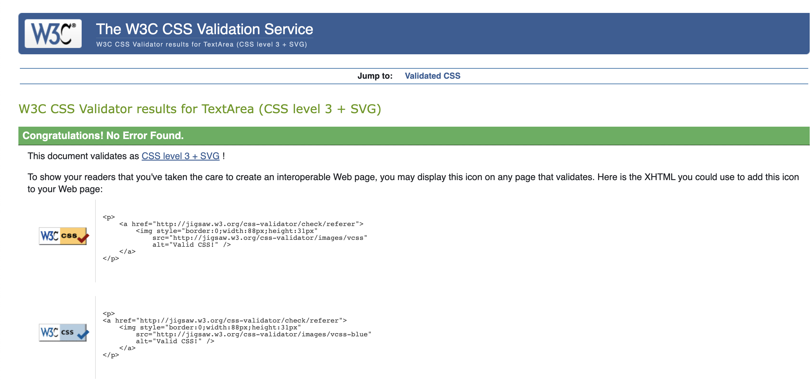 Tuition CSS Validation