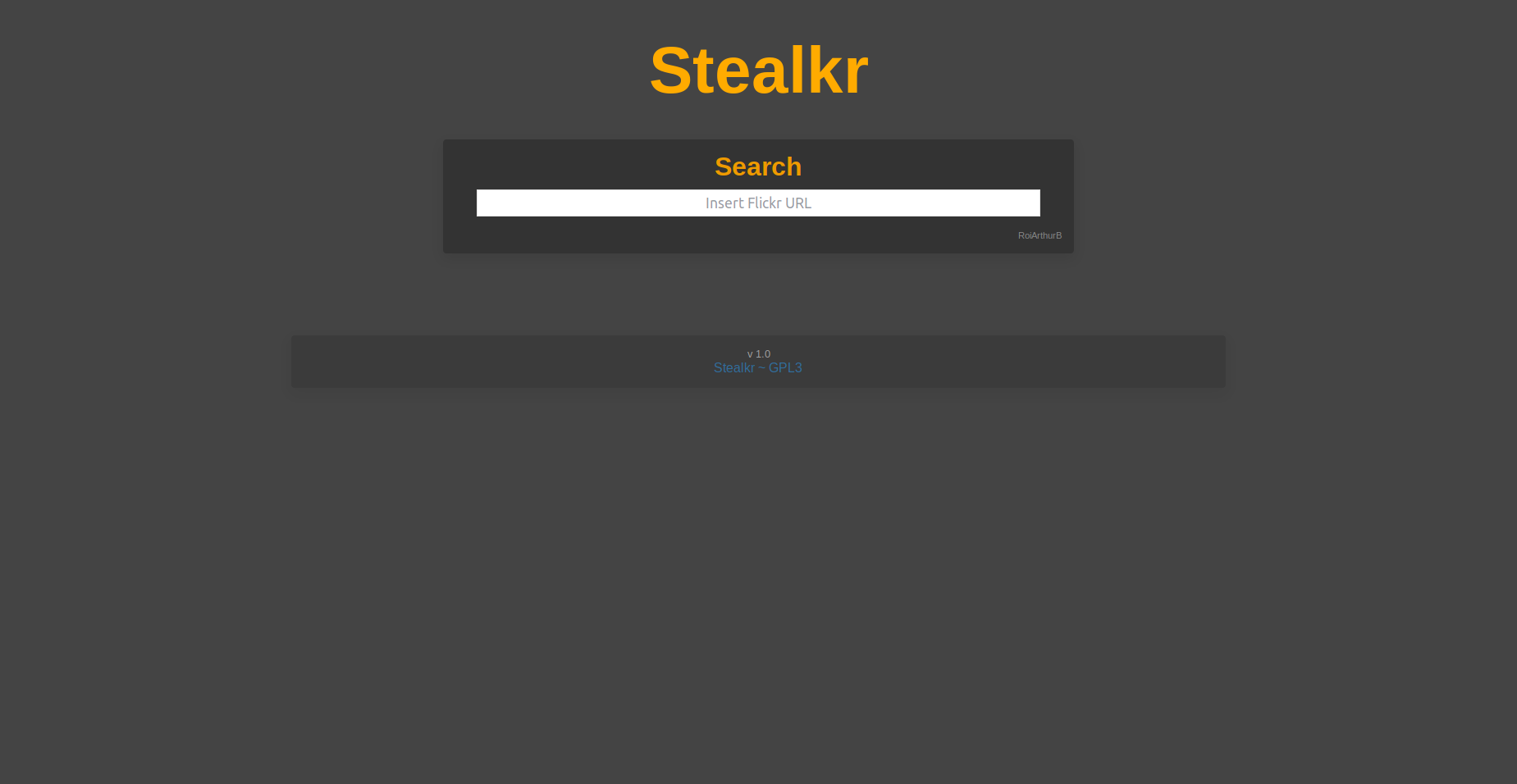 Screenshot of Stealkr website