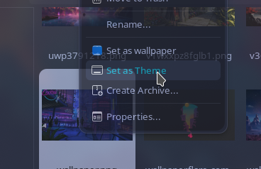 Right click menu screenshot