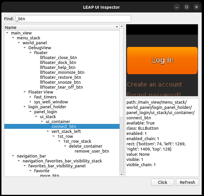 Screenshot of outleap-inspector